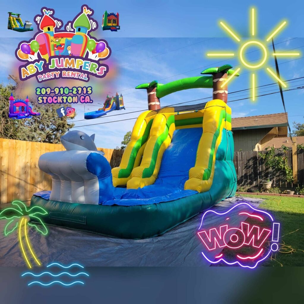 Tropical water slide – Aby Jumpers Stockton